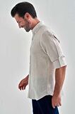 Bisse Erkek Regular Fit Uzun Kollu Keten Gömlek TAS GM22Y221117_D60