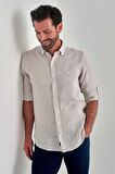 Bisse Erkek Regular Fit Uzun Kollu Keten Gömlek TAS GM22Y221117_D60