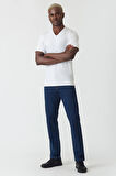 Bisse Erkek İpek Apreli Basic V Yaka T-Shirt BEYAZ TS22Y22012_D01