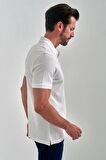 Bisse Erkek Balenli Yaka  Basic Regular Fit T-Shirt BEYAZ TS22Y22013_D01