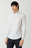Bisse Erkek Slim Fit Uzun Kollu Spor Gömlek KAHVE GM22Y221149_D11