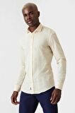 Bisse Erkek Slim Fit Uzun Kol Spor Gömlek SARI GM22Y221162_C17