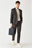 Bisse Erkek Modern Fit Mono Yaka 2 Düğmeli Çift Yırtmaçlı Ceket KAHVE PCK22K22243_D11
