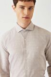 Bisse Erkek Regular Fit Uzun Kollu Klasik Gömlek BEJ GM22K222031_D07