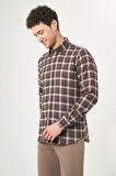 Bisse Regular Fit Kahve Flanel Erkek Gömlek GM22K222100_D11