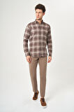 Bisse Regular Fit Kahve Flanel Erkek Gömlek GM22K222101_D11