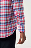 Bisse Regular Fit Paşa Yaka Kırmızı Prestogal Ekoseli Spor Erkek Gömlek GM23Y231027_D24