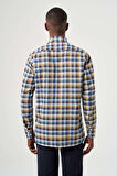 Bisse Regular Fit Paşa Yaka Ekoseli Lacivert Erkek Gömlek GM23Y231027_D39