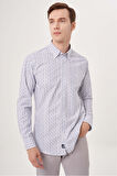 Bisse Regular Fit Gri Çizgili Spor Erkek Gömlek GM23Y231030_D55