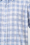 Bisse Regular Fit Paşa Yaka Mavi Kareli Erkek Gömlek GM23Y231039_D35