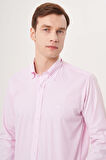 Bisse Regular Fit Paşa Yaka Pembe Spor Erkek Gömlek GM23Y231040_D29