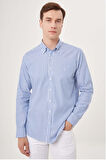 Bisse Regular Fit Uzun Kollu Paşa Yaka Lacivert Spor Erkek Gömlek GM23Y231040_D39
