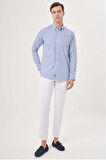 Bisse Regular Fit Uzun Kollu Paşa Yaka Lacivert Spor Erkek Gömlek GM23Y231040_D39