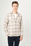 Bisse Regular Fit Bej Flanel Erkek Gömlek GM22K222103_D07