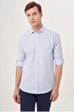 Bisse Regular Fit Kol İçi Apoletli Açık Mavi Erkek Gömlek GM23Y231096_D33
