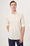 Bisse Regular Fit Paşa Yaka Kol İçi Apoletli Sarı Erkek Gömlek GM23Y231146_D17