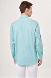 Bisse Regular Fit Paşa Yaka Kol İçi Apoletli Yeşil Erkek Gömlek GM23Y231146_D47
