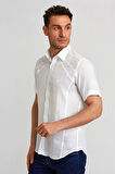 Bisse Regular Fit Kısa Kollu Beyaz Erkek Gömlek GM23Y231132_D01