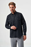 Bisse Regular Fit Spor Siyah Erkek Gömlek GM23Y231131_D99