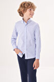 Bisse Regular Fit Yaka Düğmeli Mavi Erkek Çocuk Gömlek GM23Y231161_D35