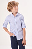 Bisse Regular Fit Yaka Düğmeli Mavi Erkek Çocuk Gömlek GM23Y231161_D35
