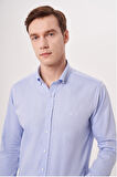 Bisse Regular Fit Paşa Yaka Mavi Erkek Gömlek GM23Y231163_D35