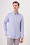 Bisse Regular Fit Paşa Yaka Mavi Erkek Gömlek GM23Y231163_D35