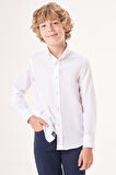 Bisse Regular Fit Yaka Düğmeli Beyaz Erkek Çocuk Gömlek GM23Y231162_D01