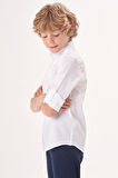 Bisse Regular Fit Yaka Düğmeli Beyaz Erkek Çocuk Gömlek GM23Y231162_D01