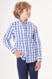 Bisse Regular Fit Yaka Düğmeli Lacivert Erkek Çocuk Gömlek GM23Y231169_D39