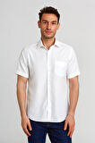 Bisse Regular Fit Kısa Kollu Beyaz Erkek Gömlek GM23Y231172_D01