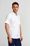 Bisse Regular Fit Kısa Kollu Beyaz Erkek Gömlek GM23Y231172_D01