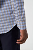 Bisse Regular Fit Paşa Yaka Ekoseli Açık Kahve Erkek Gömlek GM23K232024_D10