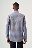 Bisse Regular Fit Paşa Yaka Ekoseli Kahve Erkek Gömlek GM23K232024_D11