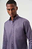 Bisse Regular Fit Paşa Yaka Lila Spor Erkek Gömlek GM23K232050_D44