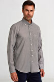 Bisse Regular Fit Paşa Yaka Desenli Kahve Erkek Gömlek GM23K232040_D11