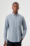 Bisse Regular Fit Paşa Yaka Desenli Yeşil Erkek Gömlek GM23K232040_D47