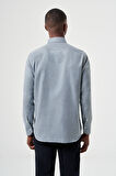 Bisse Regular Fit Paşa Yaka Desenli Yeşil Erkek Gömlek GM23K232040_D47