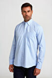 Bisse Regular Fit Ekoseli Mavi Erkek Gömlek GM23K232012_D35
