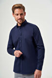 Bisse Regular Fit Paşa Yaka Lacivert Spor Erkek Gömlek GM23K232026_D39
