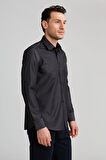 Bisse Regular Fit Paşa Yaka Kol İçi Apoletli Antrasit Erkek Gömlek GM23K232043_D58