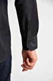 Bisse Regular Fit Paşa Yaka Kol İçi Apoletli Antrasit Erkek Gömlek GM23K232043_D58
