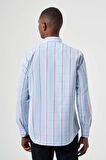 Bisse Regular Fit Paşa Yaka Mavi Spor Erkek Gömlek GM23K232010_D35