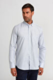 Bisse Regular Fit Kol İçi Apoletli Mavi Çizgili Erkek Gömlek GM23K232014_C35