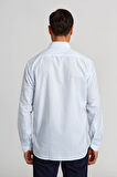 Bisse Regular Fit Paşa Yaka Kol İçi Apoletli Mavi Spor Erkek Gömlek GM23Y231124_C35