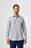 Bisse Regular Fit Gri Klasik Erkek Gömlek GM23K232052_D55