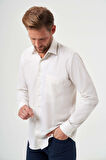 Bisse Regular Fit Ekru Klasik Erkek Gömlek GM23K232047_D03