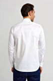 Bisse Regular Fit Beyaz Saten Erkek Gömlek GM23K232064_D01