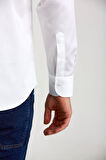 Bisse Regular Fit Beyaz Saten Erkek Gömlek GM23K232064_D01
