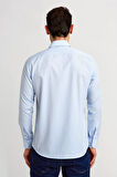 Bisse Regular Fit İtalyan Yaka Mavi Klasik Erkek Gömlek GM23K232070_D35
